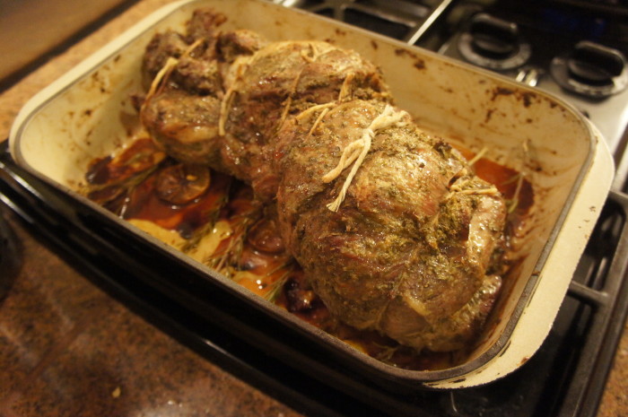 Look! We did it! The lamb out of the oven, ready for a little rest.