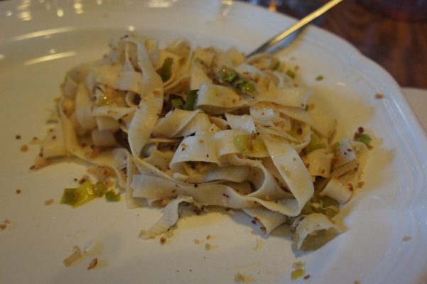 Fresh Pasta with Breadcrumbs, Leeks, and Pancetta // Serious Crust by Annie Fassler