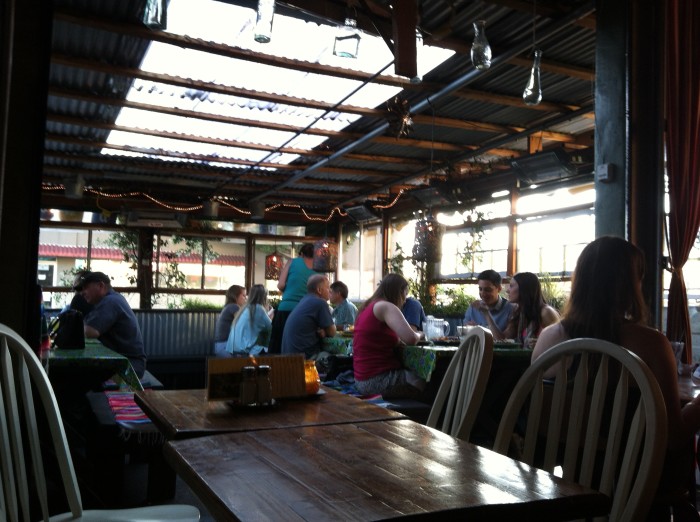 The patio at Que Pasa Cantina // Serious Crust by Annie Fassler
