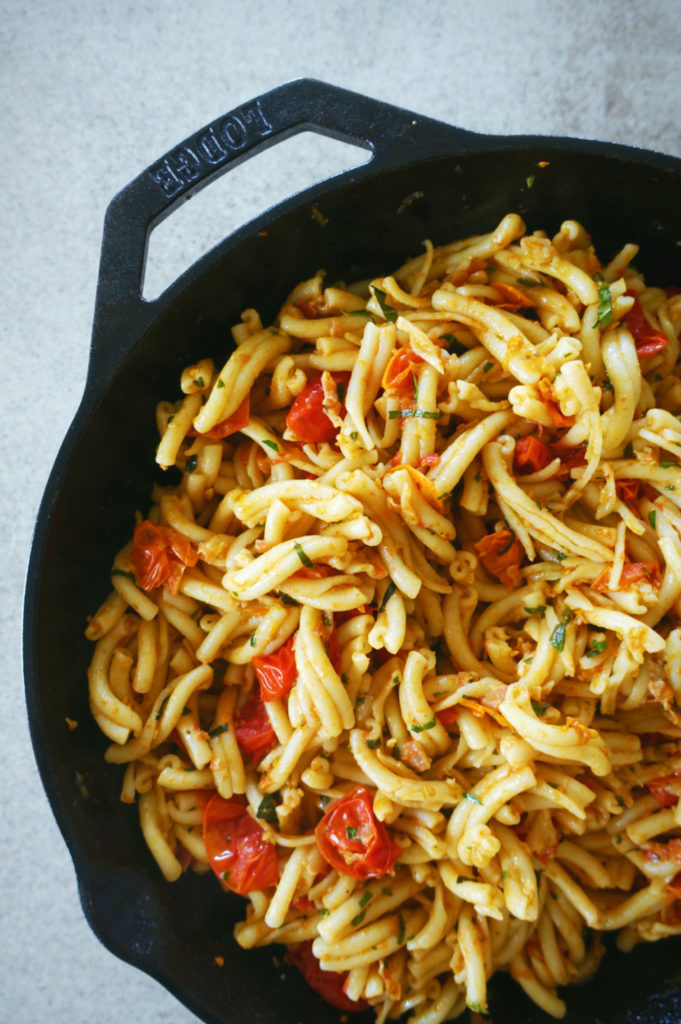 Roasted Tomato & Pancetta Pasta | Serious Crust by Annie Fassler